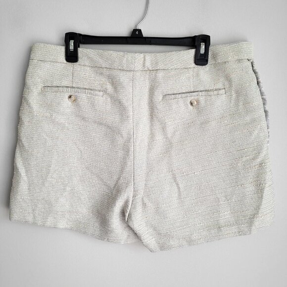 NWOT Banana Republic Cream Ryan Tweed Metallic Fringe Detail Shorts - Picture 5 of 10